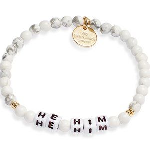 Little Words Project He/Him Beaded Stretch Bracelet